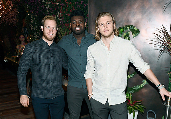 Vegas Golden Knights Oscar Lindberg Malcolm Subban and William Karlsson at CATCH Las Vegas Grand Opening at ARIA Resort Casino Getty Images Denise Truscello