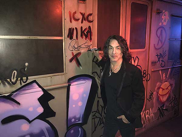 Paul Stanley Signs Train on Display at Criss Angel Theater Jan. 12