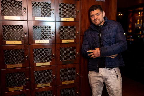Nick Diaz posing with his customized Crazy Horse 3 gold plated bottle locker 