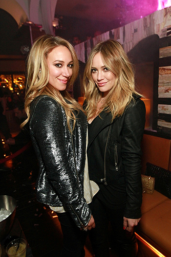 Hilary and Haylie Duff party at Hyde Bellagio Las Vegas 12.30.12