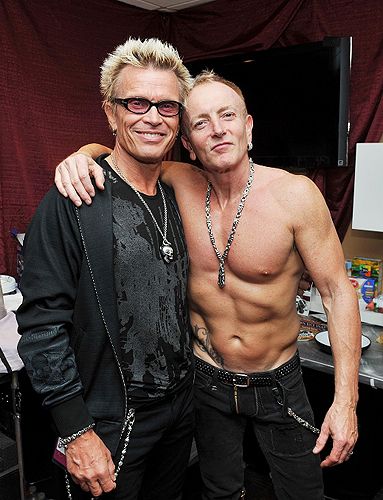4.3.13 Billy Idol and Phil Collen Hang Out Following Def Leppards Resident Show at The Joint in Hard Rock Hotel and Casino credit Knight Bilham Photography