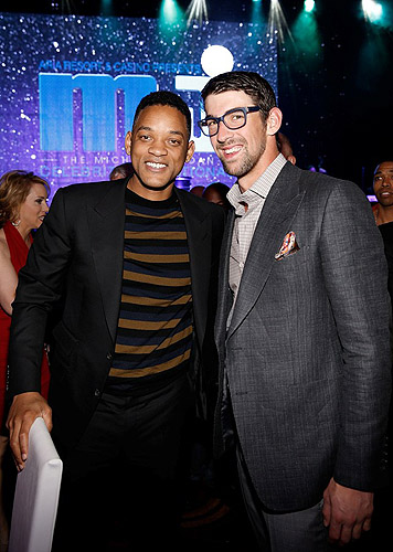 Will Smith and Michael Phelps at MJCI Gala at ARIA Resort and Casino Las Vegas 4.5.13