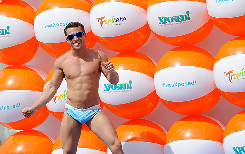 Colby Melvin atThe Grand Opening of Xposed in the Tropicana Beach Club at The New Tropicana Las Vegas March 29 2014 Credit David Becker WireImage