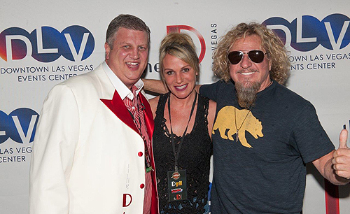 Derek Stevens Nicole Parthum and Sammy Hagar at Downtown Las Vegas Events Center 4.11.15