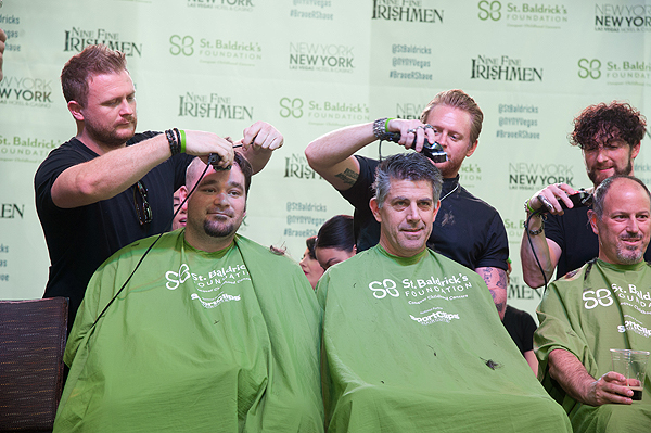 Tenors of Rock participate as celebrity head shavers at eighth annual St. Baldricks day head shaving event at New York New York Hotel Casino