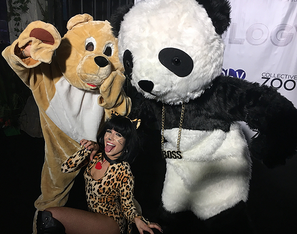 Character performers Saturn Reyes (left), Jenn Ranalli (center), and Neon B. Carter (right). - Photo credit: Cameron Bonomolo