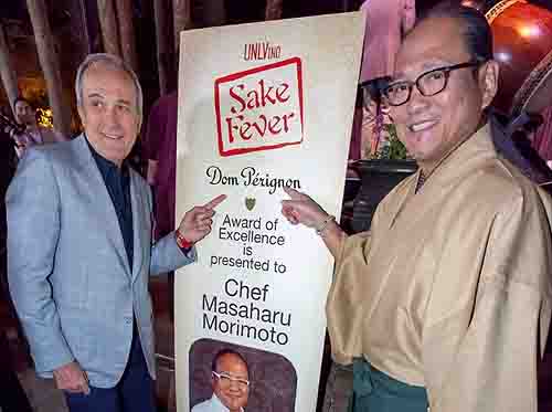 Larry Ruvo and Chef Masaharu Morimoto at UNLVino Sake Fever 4.19.13 Tom Donoghue Photography 2013