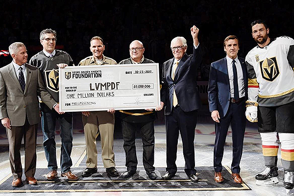 Vegas Golden Knights check presentation to LVMPD Foundation
