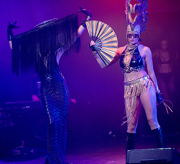 Performers don over the top fashions at Ribbon of Life Credit Tom Donogue