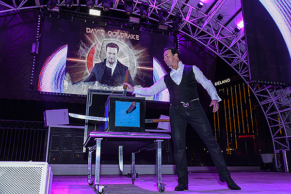 David Goldrake dazzles the crowd with magic. Credit Amit Dadlaney