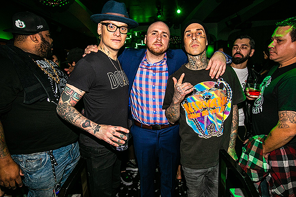 Matt Skiba Chad Noyes and Travis Barker at Hyde Bellagio in Las Vegas 11.16.18