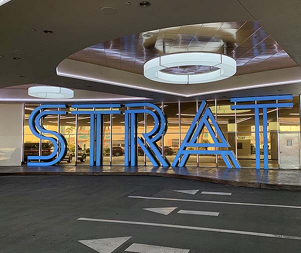 The STRAT Hotel Casino Skypod Remodeled Porte Cochere Entrance