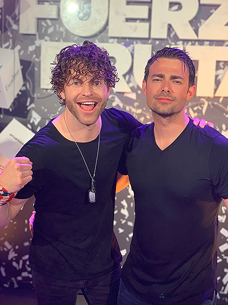 Jaymes Vaughan and Jonathan Bennett at FUERZA BRUTA Thursday March 28 3 Credit Eric Brugger