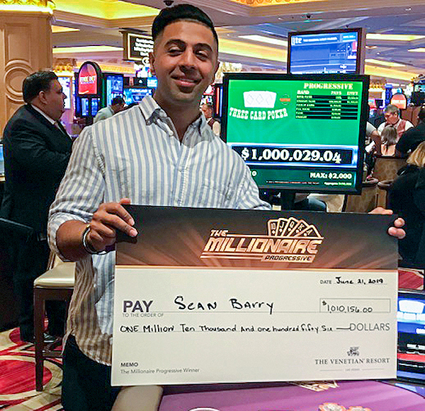 Sean Barry The Millionaire Progressive Winner 6.21
