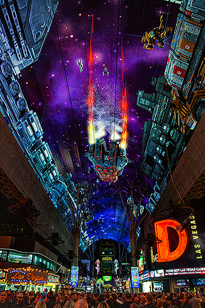 Revitalized Viva Vision Canopy Illuminates Fremont Street Experience in Downtown Las Vegas credit Black Raven Films for Fremont Street Experience
