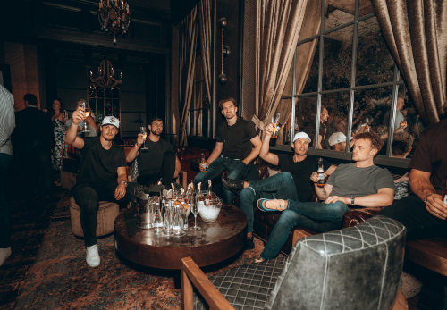 The Barbershop Brett Howden Nicolas Hague Mark Stone Brayden McNabb and Jack Eichel credit Honeyshot Visuals