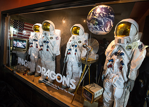 12.30.13 Imagine Dragons new memorabilia case located inside Hard Rock Hotel Casino Las Vegas