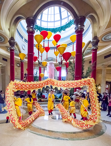 Dragon Dance in The Palazzo Lobby