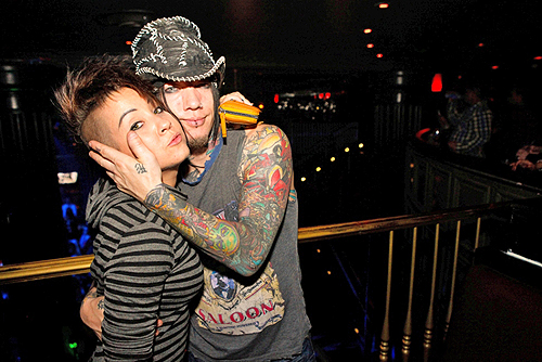 2.15.13 DJ Ashba of Guns N Roses and his sister Kari Kaisner at Body English in Hard Rock Hotel and Casino credit Carlos Larios