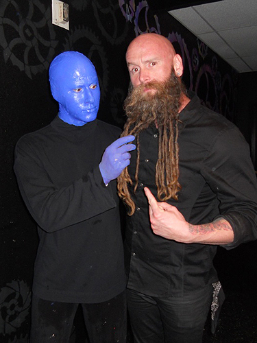 2.12.14 Chris Kael of Five Finger Death Punch Visits Blue Man Group at Monte Carlo Resort and Casino
