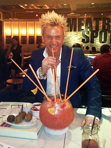 Chris Phillips with the Zowie Bowie punchbowl