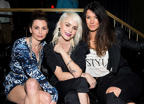 03.21 L to R Jeanine Heller Taryn Manning Britany Brower at Body English Nightclub Hard Rock Hotel and Casino Las Vegas Photo credit Erik Kabik