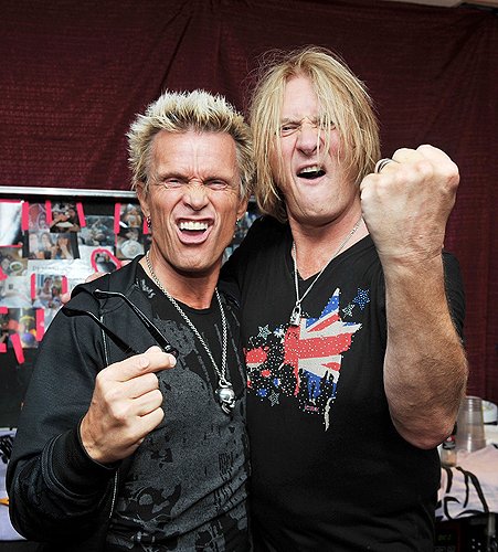 4.3.13 Billy Idol and Joe Elliot Hang Out Following Def Leppards Resident Show at The Joint in Hard Rock Hotel and Casino credit Knight Bilham Photography
