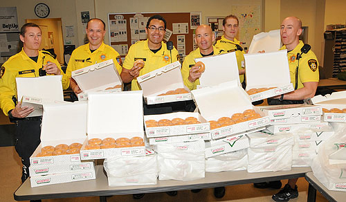 LVMPD shows off 500 doughnut donation from Krispy Kreme