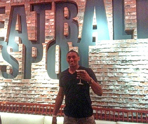 Metta World Peace Celebrating at Meatball Spot