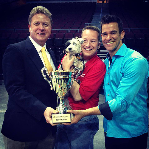 The Animal Foundations 11th Annual Best In Show Winner Jackson poses with his trophy Las Vegas 4.27.14