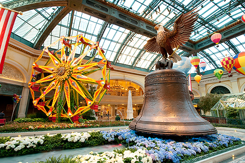 BellagioConservatory-Summer-2011-FerrisWheelandLibertyBell-Horizontal