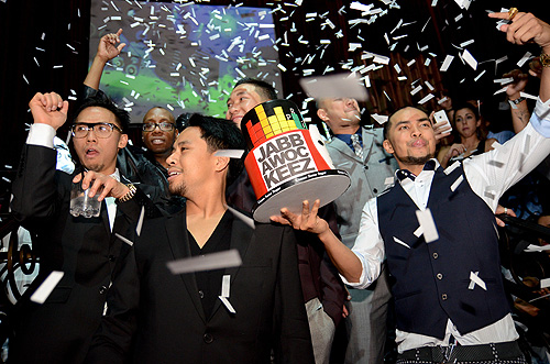 Cake Presentation 2 L-R first row Ben Chung Phil Tayag Chris Gatdula Back Row L-R Kevin Brewer Tony Tran Jeff Nguyen LAX Nightclub