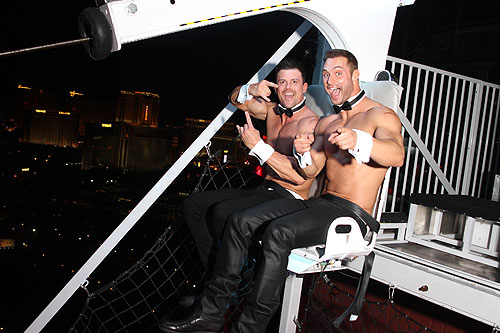 Nathan Minor left and James Davis right on VooDoo Zip Line