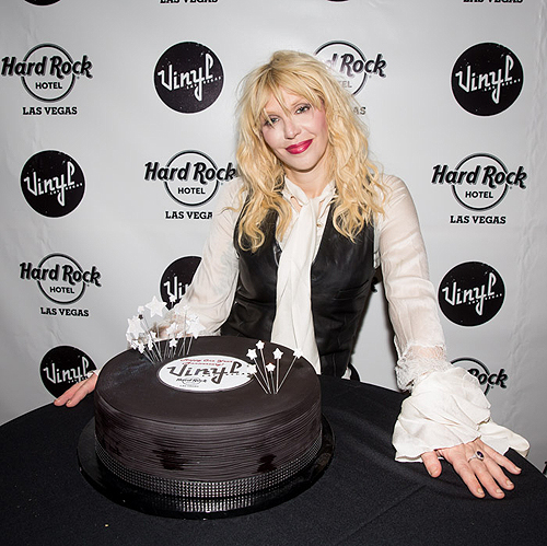 8.22.13 Courtney Love poses with Vinyls One Year Anniversary Cake at Vinyl in Hard Rock Hotel and Casino photo credit Erik Kabik and Scott Harrison
