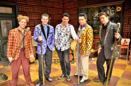 Frankie Moreno with cast of Million Dollar Quartet Caesars Entertainment