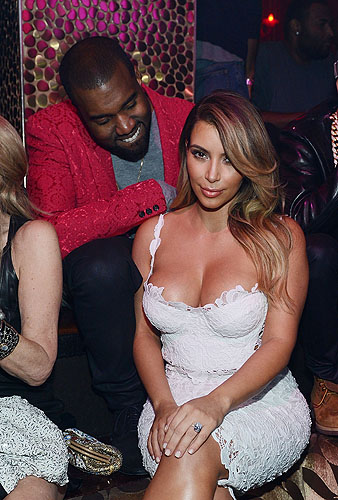 Kanye West and Kim Kardashian at TAO