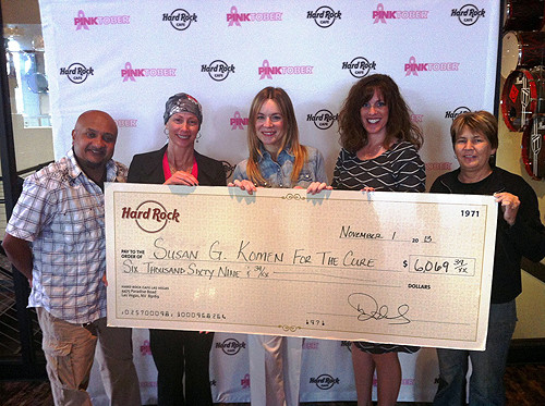 Veronic and Hard Rock Cafe Make Donation to Susan G. Komen for the Cure 11.7.13