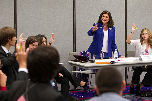 Congresswoman Shelly Berkley leads discussion group at 2012 Las Vegas Sun Youth Forum