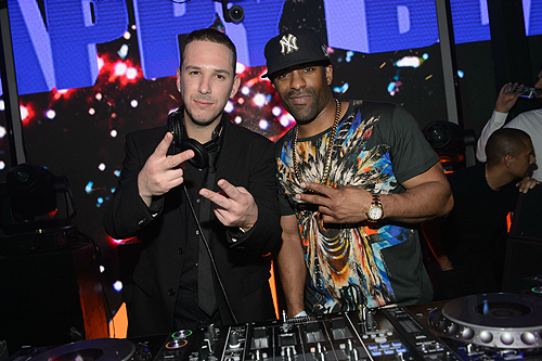 Eric DLux and DJ Clue attend DUSSE Presents Fight Weekend At Marquee Las Vegas  Photo by Al Powers
