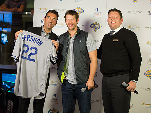 Clayton Kershaw Presents Signed Jersey to Lagasses Stadium