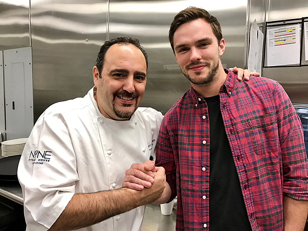Nick Hoult with Chef Barry at N9NE Steakhouse 11.12.2016