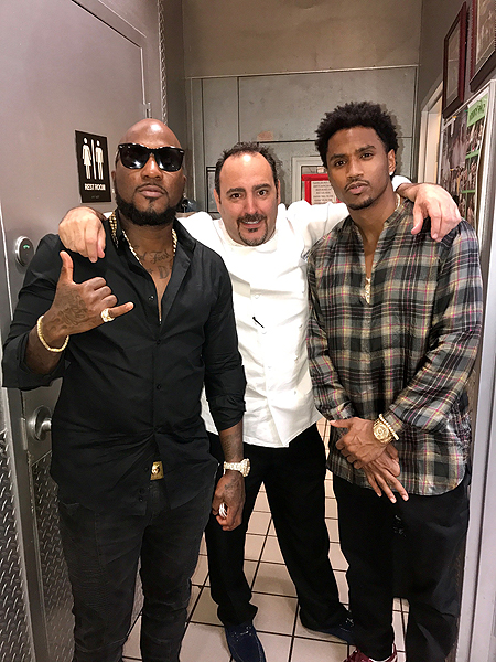 Trey Songz and Young Jeezy with Chef Barry at N9NE Steakhouse 11.13.2016